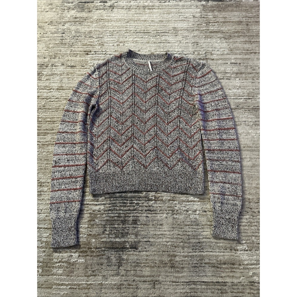Free People Marled Sweater Medium Red Multi Long Sleeve Pullover Confetti Cotton